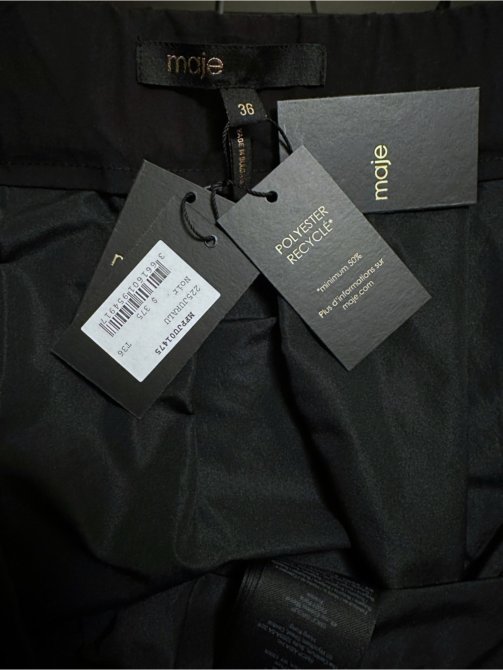 NWT Maje Black Long Skirt Size 36 (length 42.52”) - Picture 6 of 12